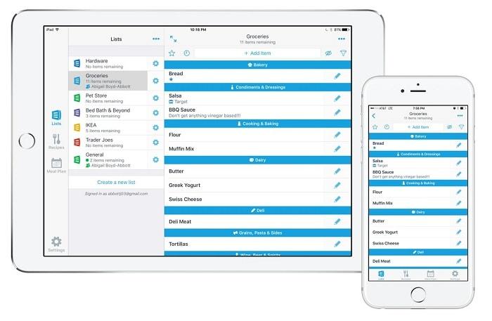anylist - best shopping list apps