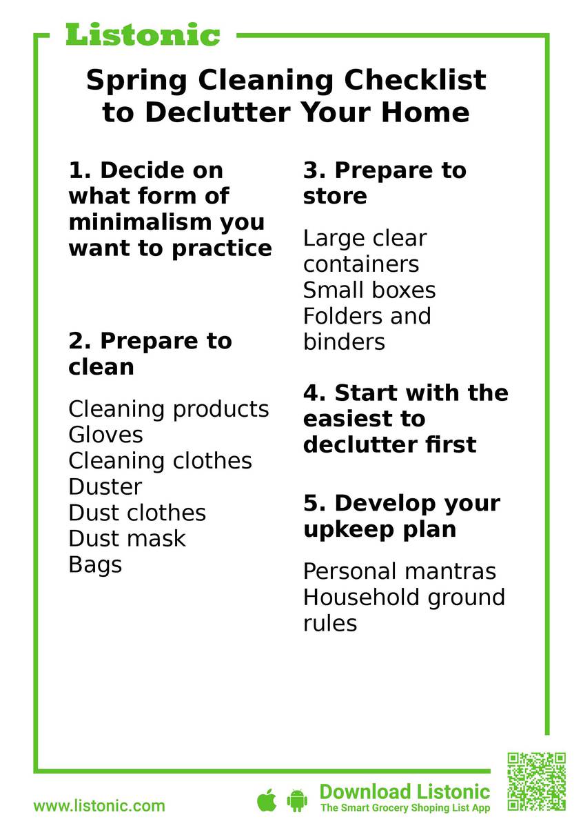 spring cleaning checklist - template