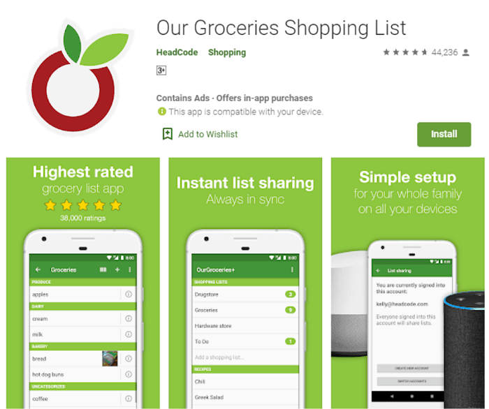 our groceries - best shopping list apps